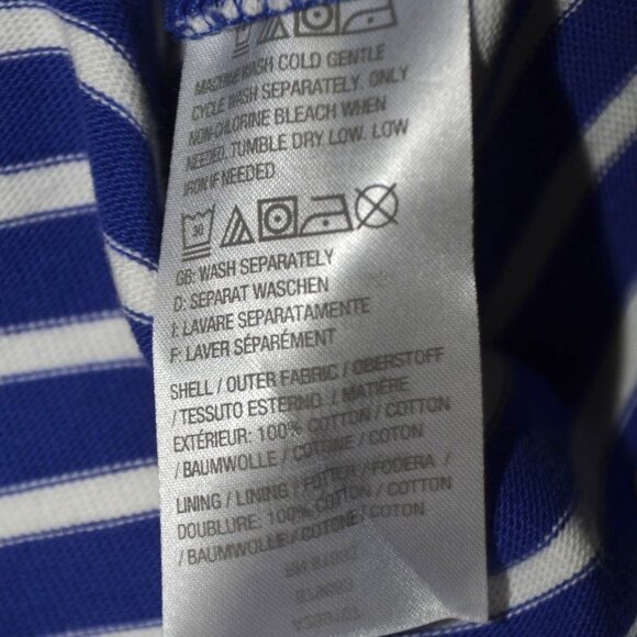 C Wonder Ladies Blue Nautical Striped 3/4 Sleeve Full Zip Cotton Knit Jacket 12 - Picture 10 of 11